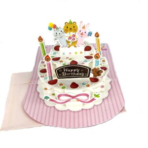 Birthday Cake 3D Pop Up Birthday Greeting Card with Envelope